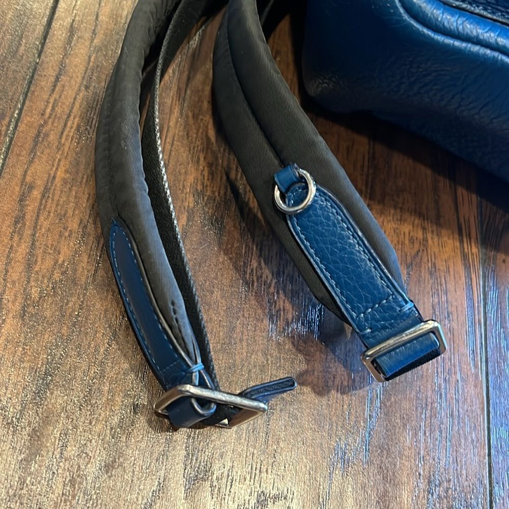 COACH Mini Charlie Backpack in Pebble Leather blue color used in GUC - Picture 5 of 11